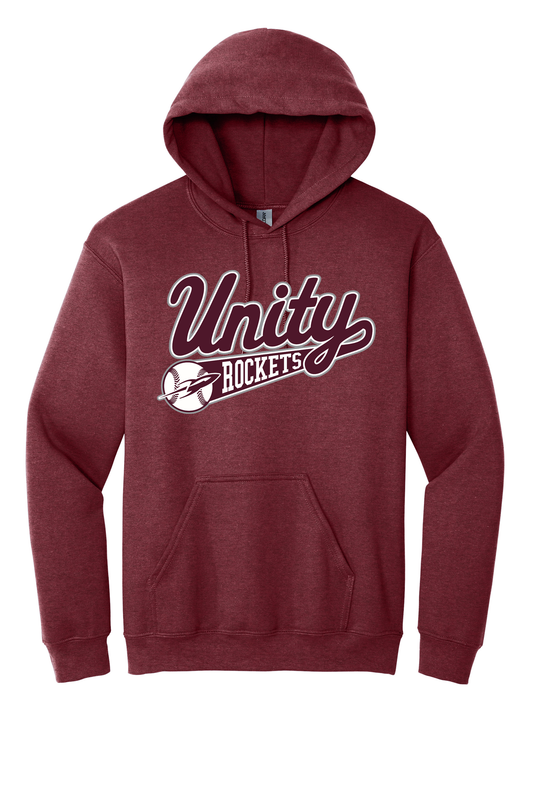 Unity - Baseball - Design 01 -  Hooded Sweatshirt - Gildan 18500 - Heather Dark Maroon