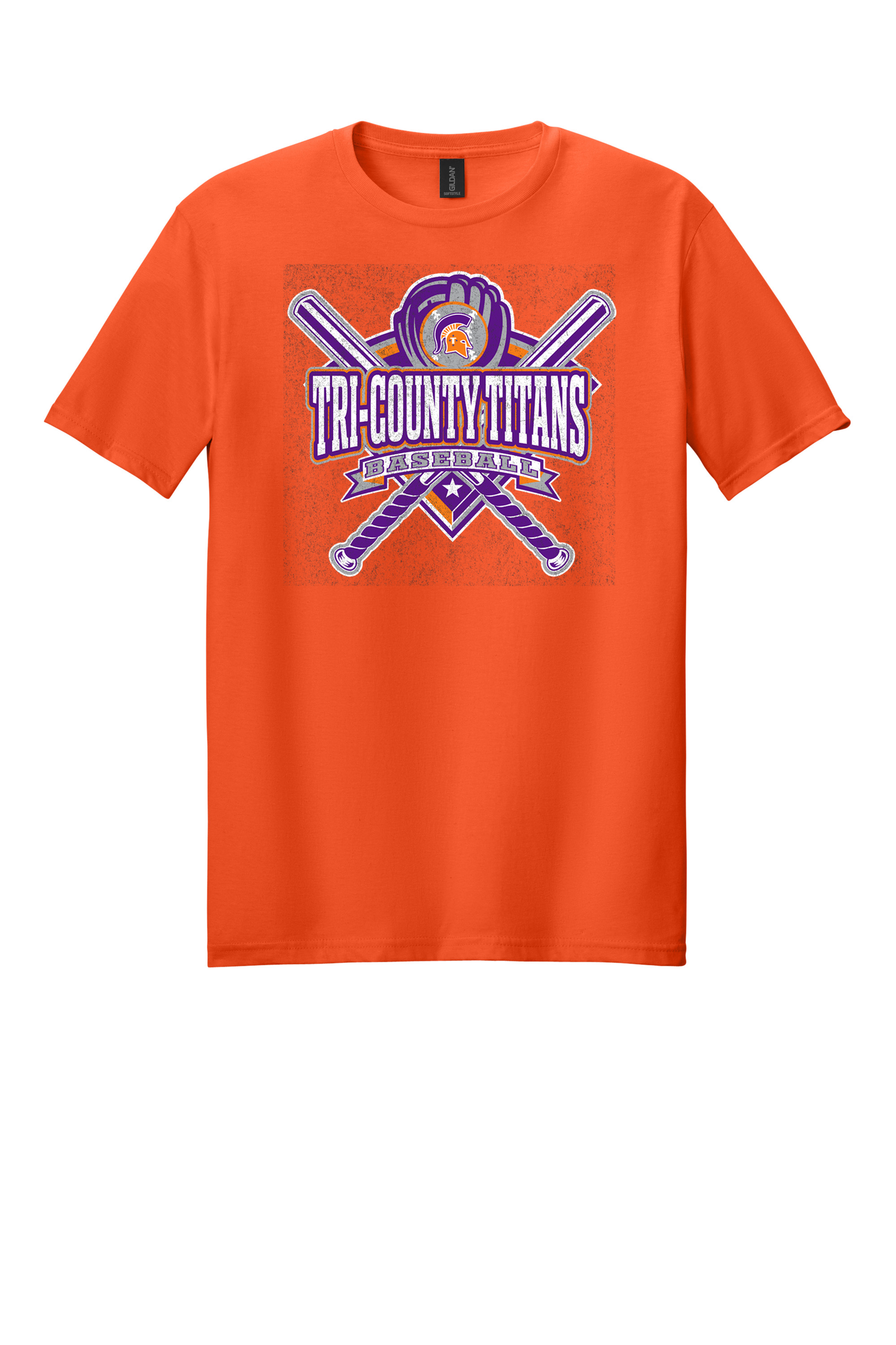 Tri-County - Baseball - Design 03 -  T-shirt - Gildan 64000 - Orange