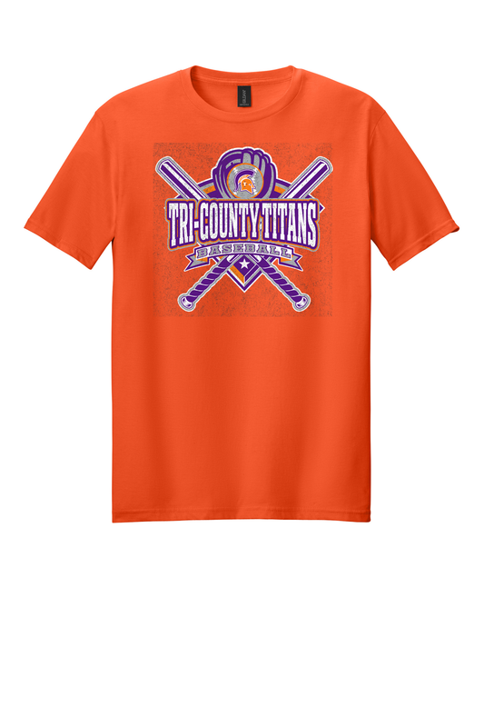 Tri-County - Baseball - Design 03 -  T-shirt - Gildan 64000 - Orange